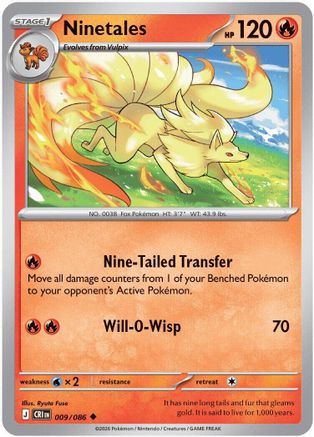 Ninetales (9/null) - ME04 Chaos Rising Reverse Holofoil - Uncommon