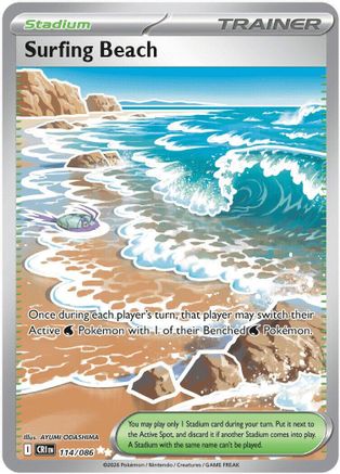 Surfing Beach (114/null) - ME04 Chaos Rising Holofoil - Ultra Rare