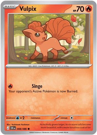Vulpix (8/null) - ME04 Chaos Rising Reverse Holofoil - Common