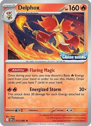 Delphox (Chaos Rising Stamped) (13/086) - Miscellaneous Cards & Products Holofoil - Rare