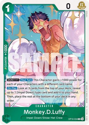 (OP16-034) Monkey.D.Luffy (034) - The Time of Battle - Foil