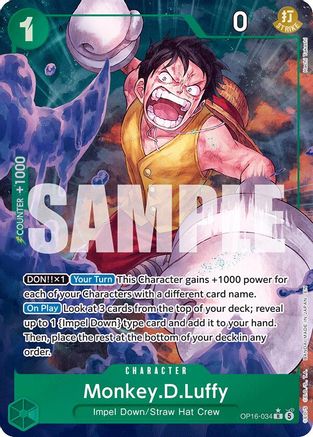 (OP16-034) Monkey.D.Luffy (034) (Alternate Art) - The Time of Battle - Foil