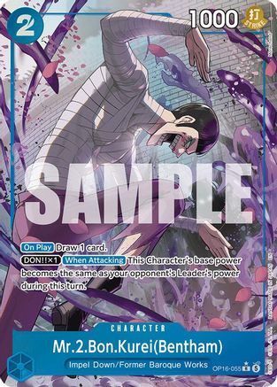 (OP16-055) Mr.2.Bon.Kurei(Bentham) (055) (Alternate Art) - The Time of Battle - Foil