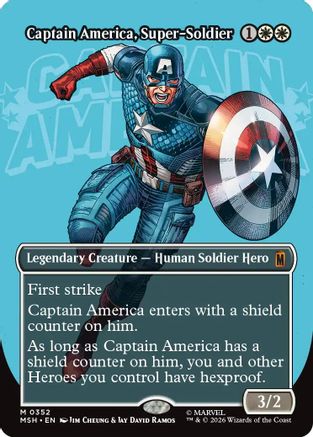 Captain America, Super-Soldier (Borderless) (0352) (MSH-352) - Marvel Super Heroes Foil