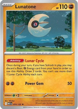 Lunatone (Non-Holo) (74/132) - Deck Exclusives  - Rare