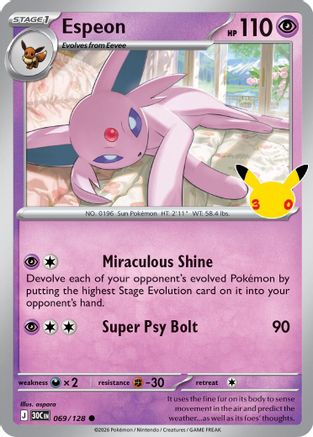 Espeon (69/null) - ME 30th Celebration Holofoil - Common