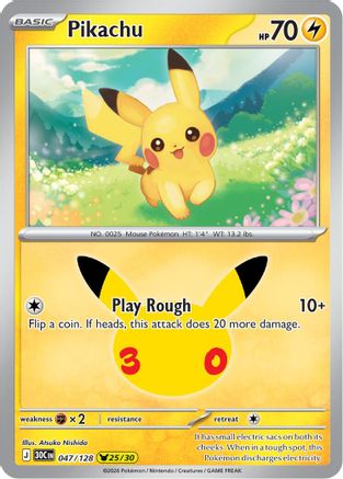 Pikachu (47/128) - ME 30th Celebration Holofoil - None