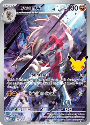 Lycanroc (138/null) - ME 30th Celebration Holofoil - Illustration Rare