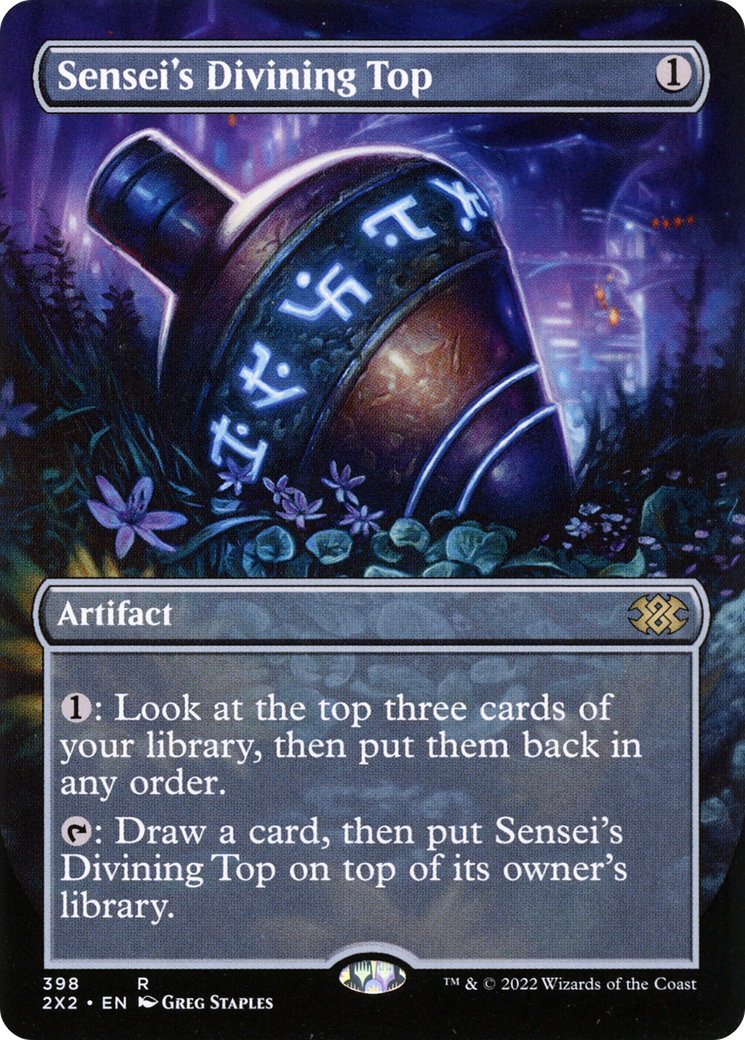 Sensei's Divining Top  (Borderless)(2X2-398) - Double Masters 2022