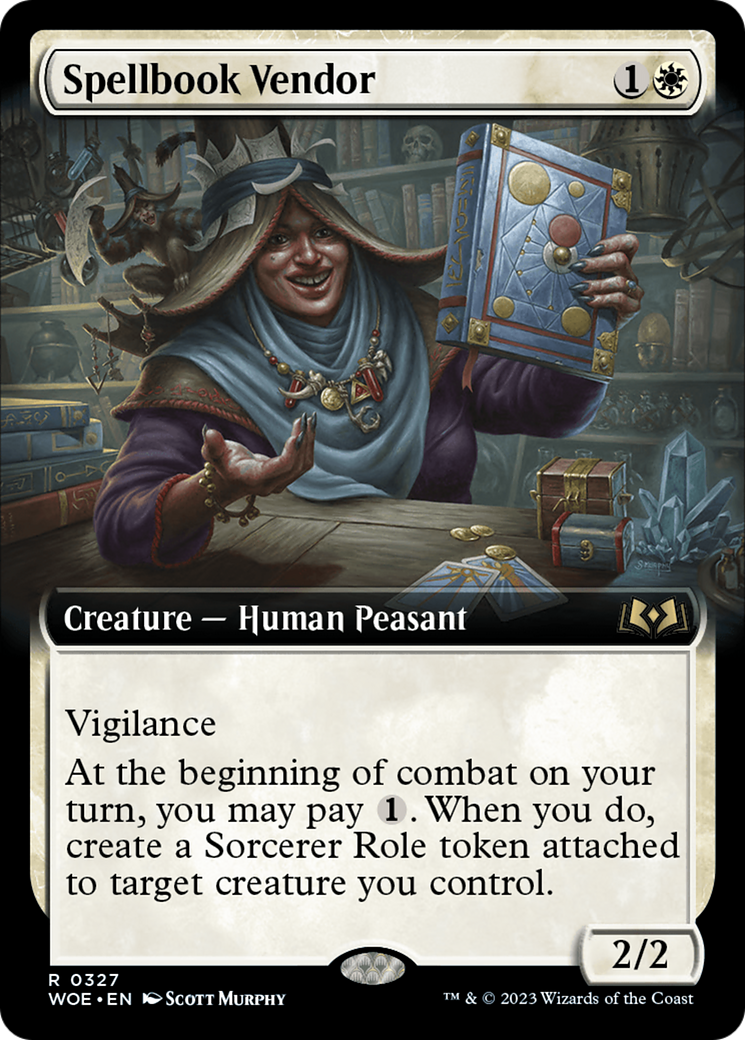 Spellbook Vendor (Extended Art)  (WOE-327) - Wilds of Eldraine: (Extended Art) Foil