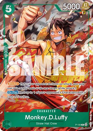 (P-135) Monkey.D.Luffy (OP16 Release Event Winner) - One Piece Promotion Cards - Foil