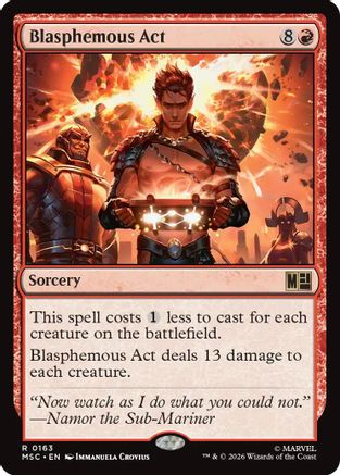 Blasphemous Act (Surge Foil) (MSC-163) - Commander: Marvel Super Heroes Foil