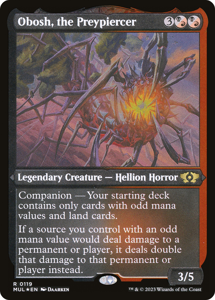 Obosh, the Preypiercer (MUL-119) - Multiverse Legends: (companion) Etched Foil