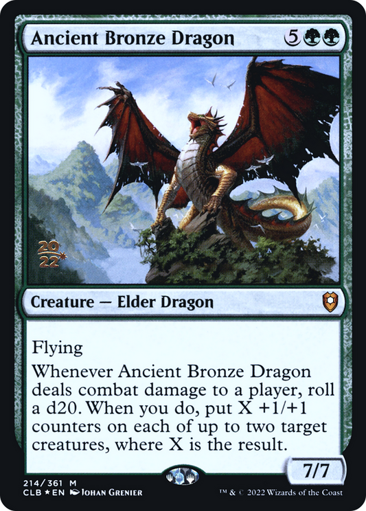 Ancient Bronze Dragon (PRE-214S) - Battle for Baldur's Gate Promos (Prerelease) Foil