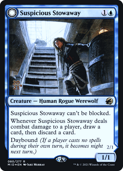 Suspicious Stowaway // Seafaring Werewolf (PMID-80S) - Innistrad: Midnight Hunt Promos: (Double Faced Transform) Foil