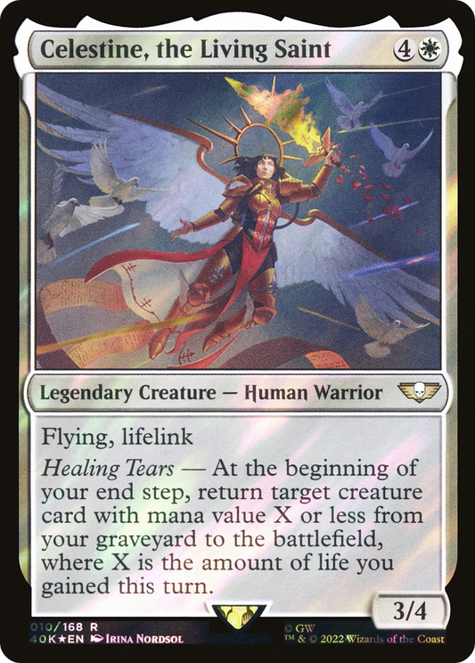Celestine, the Living Saint (Surge Foil) (40K-010) - Warhammer 40,000 Commander Foil