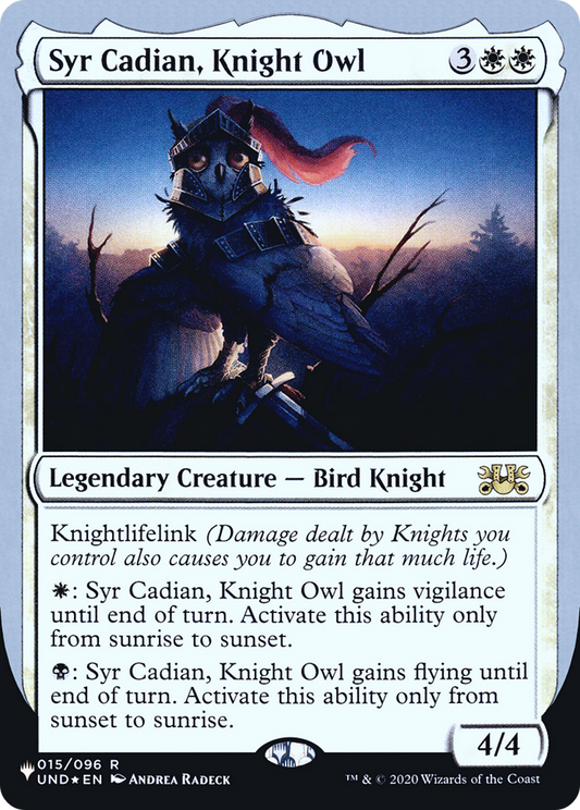 Syr Cadian, Knight Owl (ULST-009) - The List (Unfinity Foil Edition) Foil