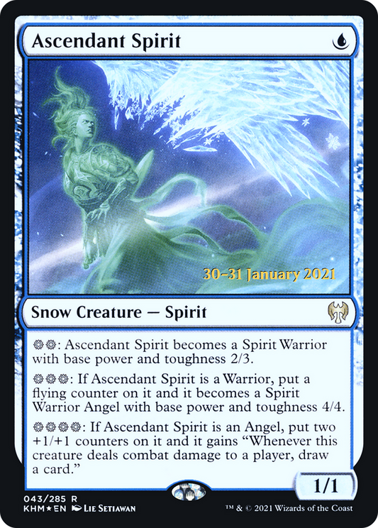 Ascendant Spirit (PRE-43S) - Kaldheim Promos: (snow) (Prerelease) Foil