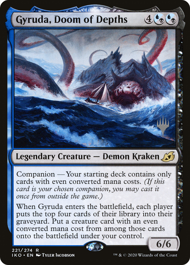 Gyruda, Doom of Depths (PPIKO-221P) - Ikoria: Lair of Behemoths Promos: (companion) Foil (Promo Pack)