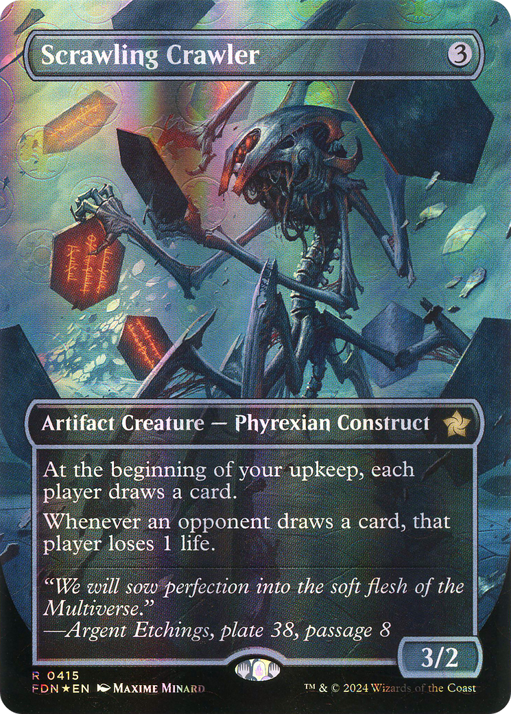 Scrawling Crawler (Borderless) (Mana Foil)  (Borderless)(FDN-415) - Foundations Foil