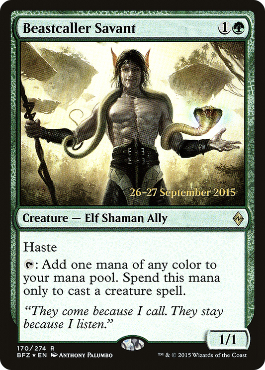 Beastcaller Savant (PRE-170S) - Battle for Zendikar Promos (Prerelease) Foil