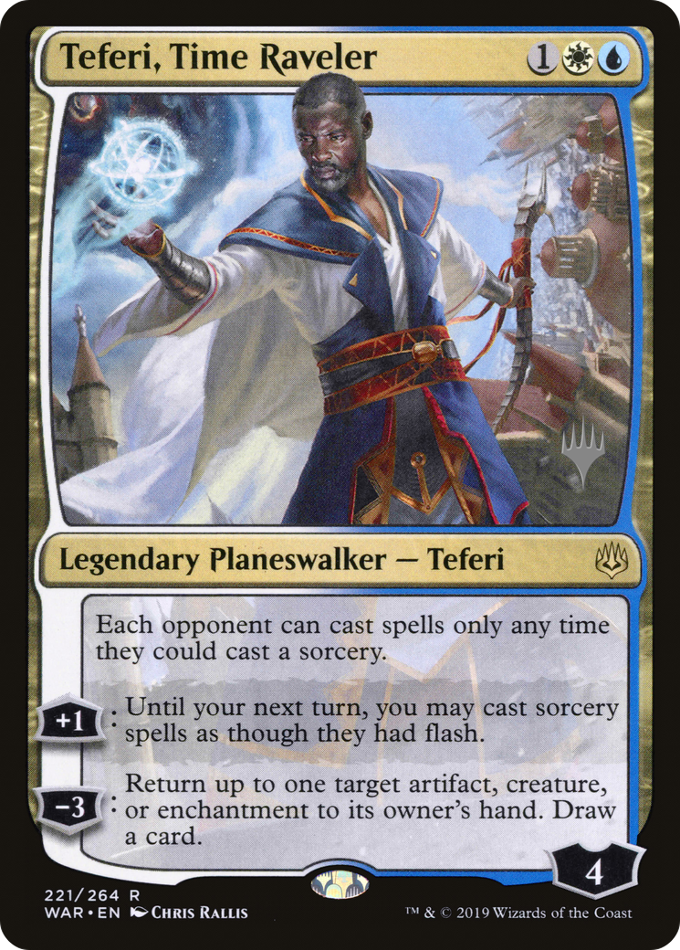 Teferi, Time Raveler (PWAR-221P) - War of the Spark Promos