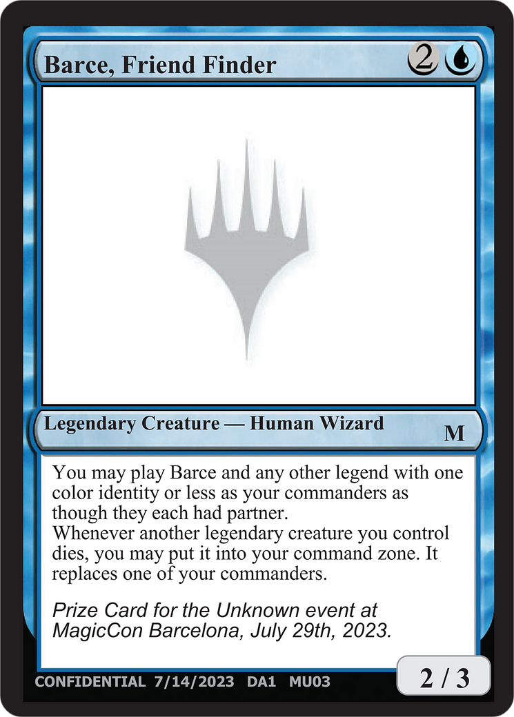 Barce, Friend Finder (UNK-MU03) - Unknown Event (Playtest)