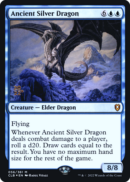 Ancient Silver Dragon (PRE-56S) - Battle for Baldur's Gate Promos (Prerelease) Foil