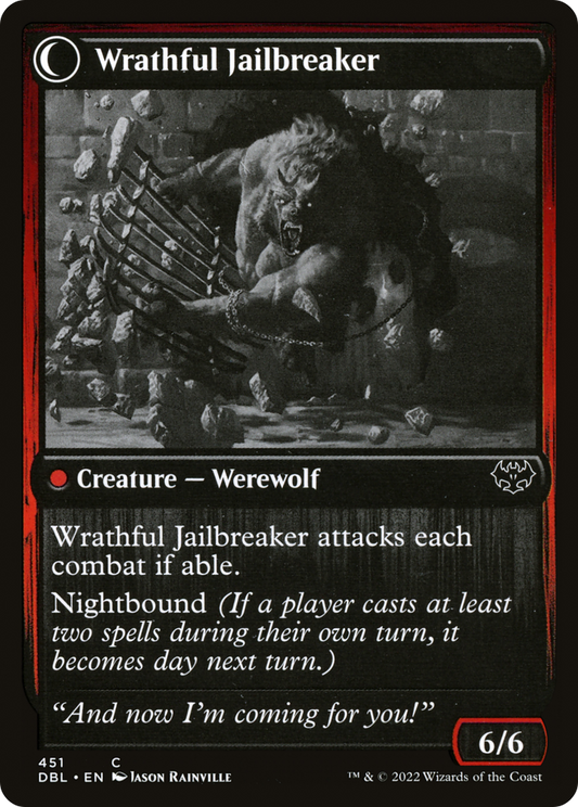 Weary Prisoner // Wrathful Jailbreaker (DBL-451) - Innistrad: Double Feature: (Double Faced Transform) Foil