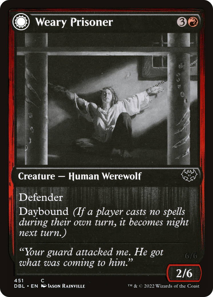 Weary Prisoner // Wrathful Jailbreaker (DBL-451) - Innistrad: Double Feature: (Double Faced Transform)