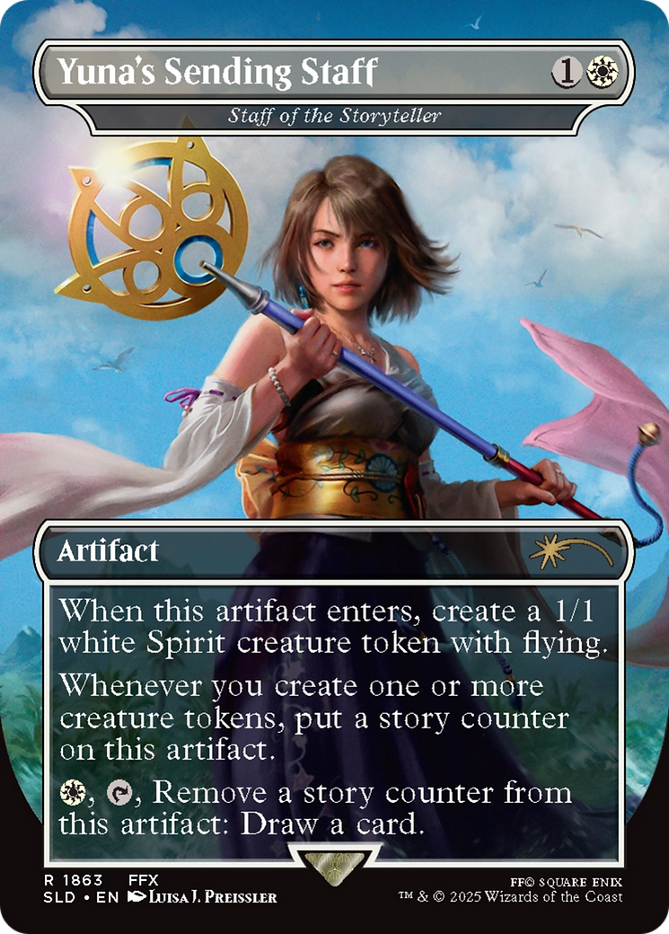 Staff of the Storyteller  (SLD-1863) - Secret Lair Drop / Yuna's Sending Staff Foil