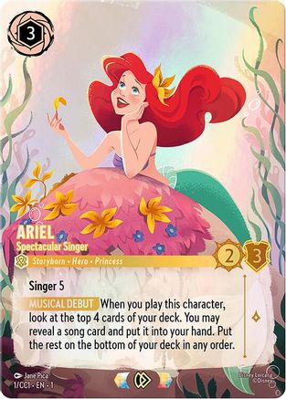 (001)  Ariel - Spectacular Singer - Disney Lorcana Promo Cards  Holofoil