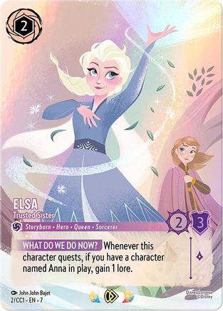 (002)  Elsa - Trusted Sister - Disney Lorcana Promo Cards  Holofoil