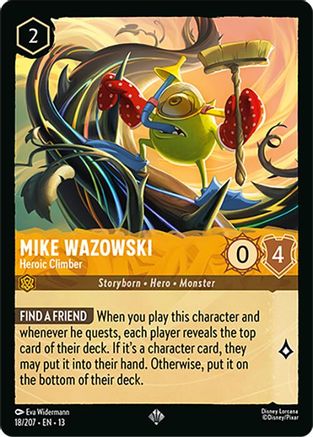 (018/204)  Mike Wazowski - Heroic Climber - Attack of the Vine!  Cold Foil