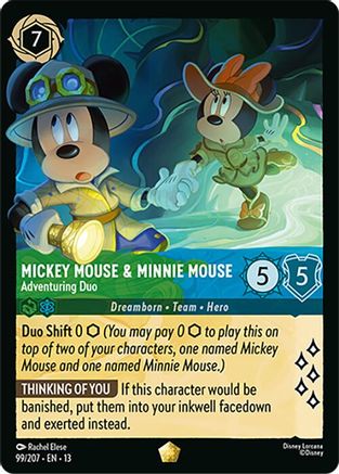 (099/204)  Mickey Mouse & Minnie Mouse - Adventuring Duo - Attack of the Vine!  Cold Foil