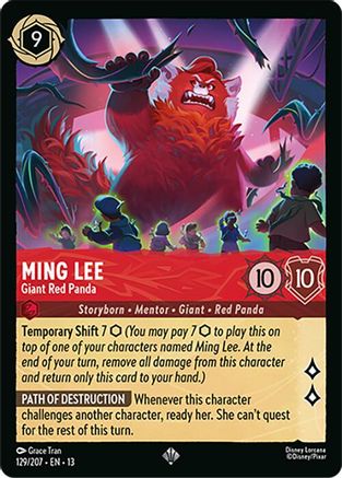 (129/204)  Ming Lee - Giant Red Panda - Attack of the Vine!  Cold Foil