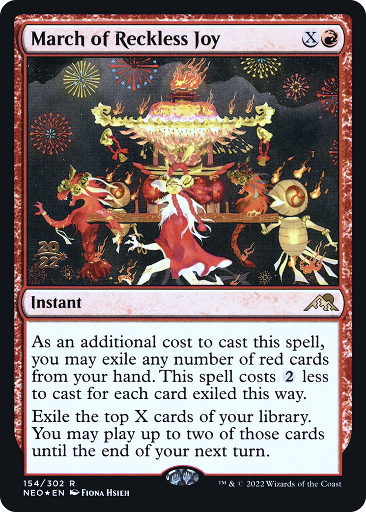 March of Reckless Joy (PNEO-154S) - Kamigawa: Neon Dynasty Promos Foil