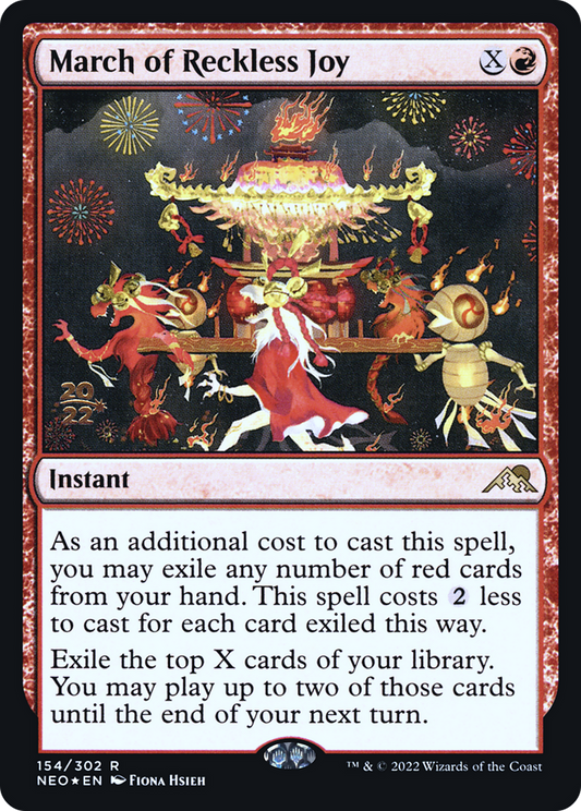 March of Reckless Joy (PNEO-154S) - Kamigawa: Neon Dynasty Promos Foil