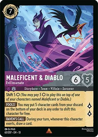 (063/204)  Maleficent & Diablo - Evil Incarnate - Attack of the Vine!  Cold Foil