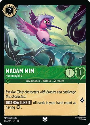 (086/204)  Madam Mim - Hummingbird - Attack of the Vine!  Cold Foil