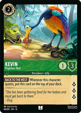 (088/204)  Kevin - Flightless Bird - Attack of the Vine!  Cold Foil