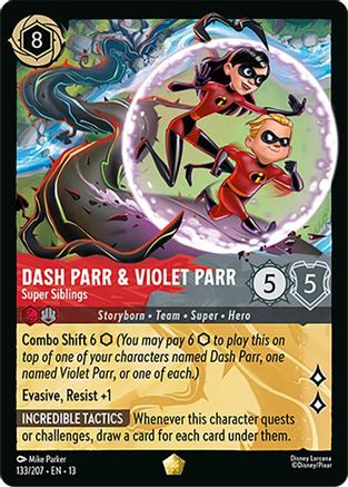 (133/204)  Dash Parr & Violet Parr - Super Siblings - Attack of the Vine!  Cold Foil