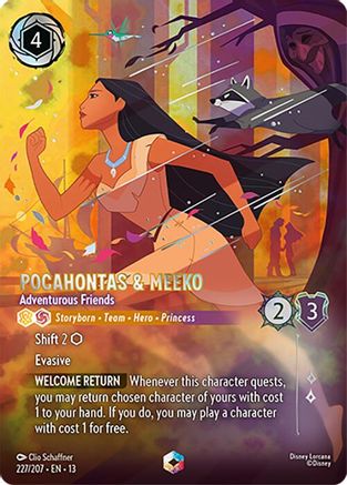 (227/204)  Pocahontas & Meeko - Adventurous Friends (Enchanted) - Attack of the Vine!  Holofoil