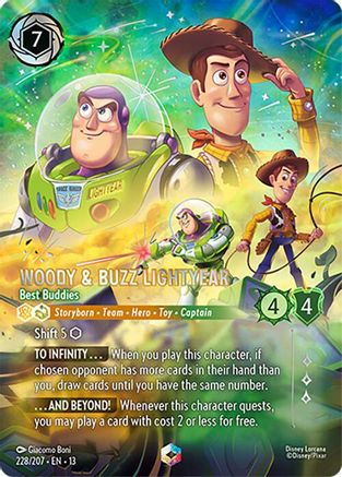 (228/204)  Woody & Buzz Lightyear - Best Buddies (Enchanted) - Attack of the Vine!  Holofoil