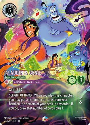 (232/204)  Aladdin & Genie - Mischievous Pals (Enchanted) - Attack of the Vine!  Holofoil