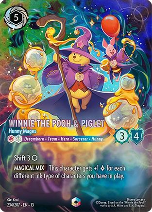 (234/204)  Winnie the Pooh & Piglet - Hunny Mages (Enchanted) - Attack of the Vine!  Holofoil