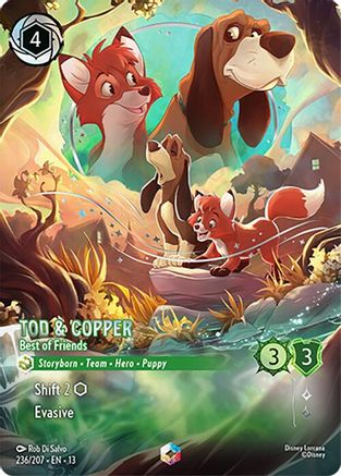 (236/204)  Tod & Copper - Best of Friends (Enchanted) - Attack of the Vine!  Holofoil