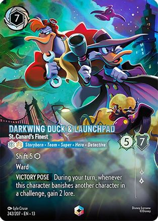 (242/204)  Darkwing Duck & Launchpad - St. Canard's Finest (Enchanted) - Attack of the Vine!  Holofoil