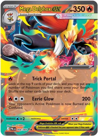 Mega Delphox ex (8/null) - ME05 Pitch Black Holofoil - Double Rare