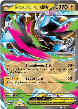 Mega Zeraora ex (27/084) - ME05 Pitch Black Holofoil - Double Rare